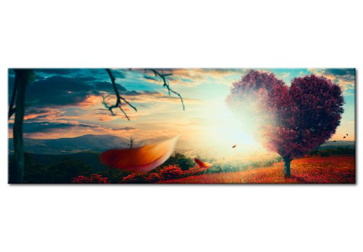 Canvas Print Heart of Nature (1-part) - tree of love on a sunny landscape