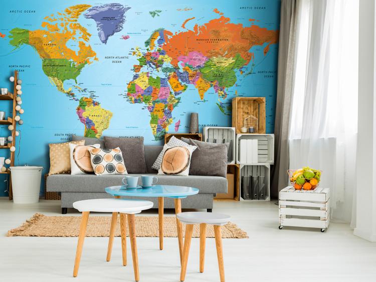 Wall Mural World Map: Colourful Geography