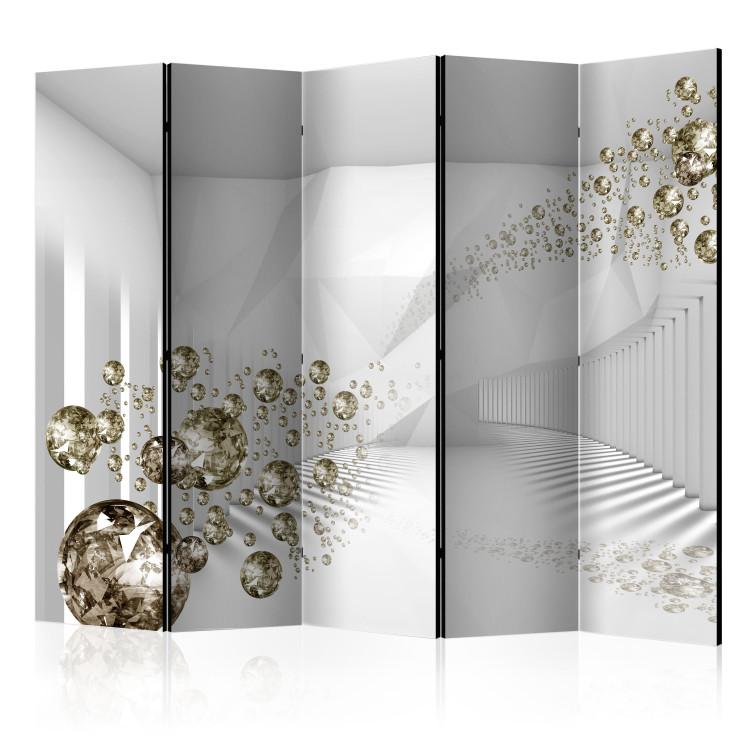 Room Divider Diamond Corridor II - abstract bright spheres with a 3D illusion