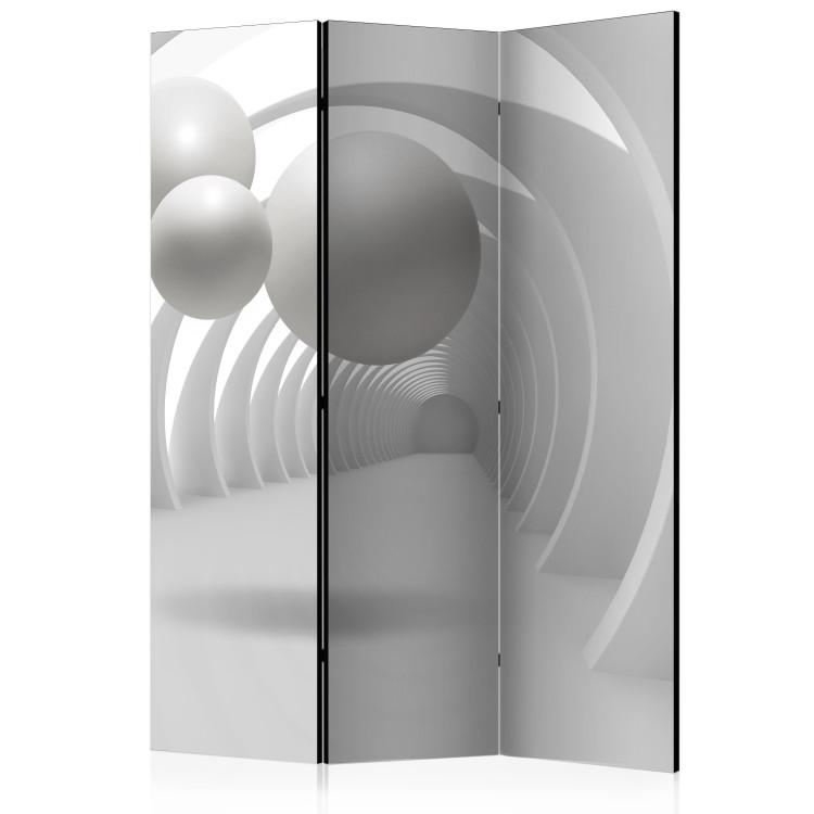 Room Divider White Tunnel - abstract white geometric figures in a bright tunnel