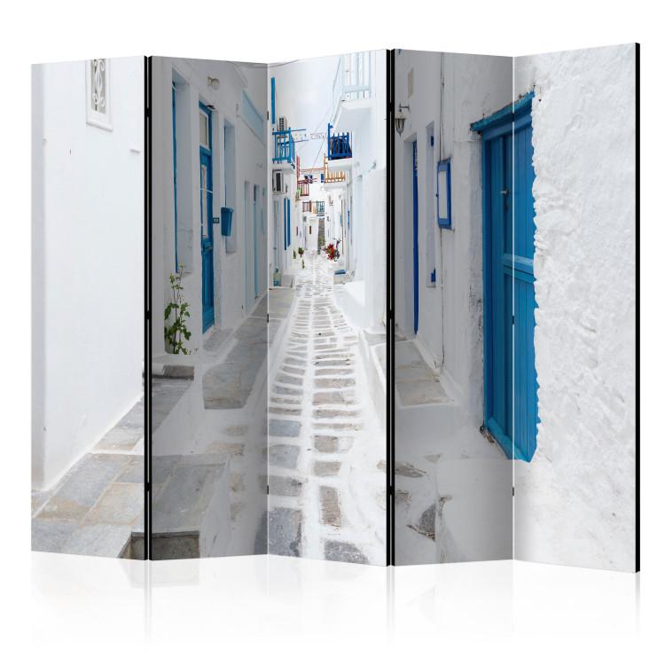 Room Divider Greek Island Dreams II - street with white architecture of a Greek town