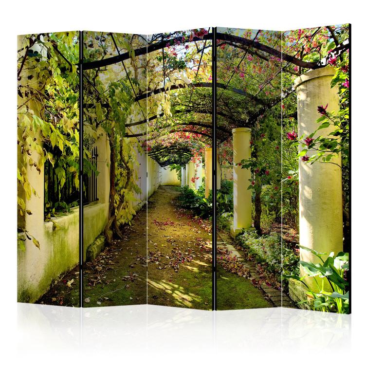 Room Divider Romantic Garden II - romantic architecture with spring plants