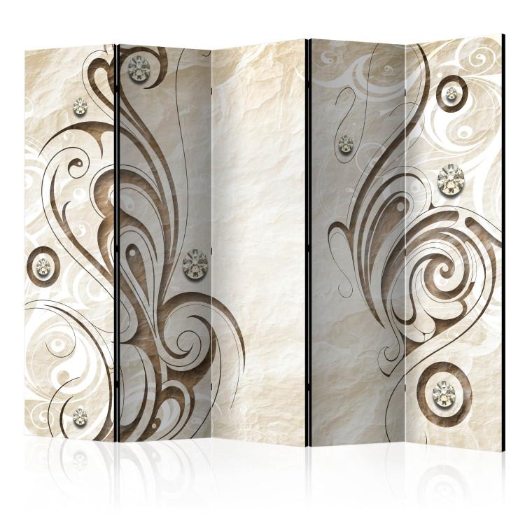 Room Divider Stone Butterfly II - abstract light ornaments in baroque style