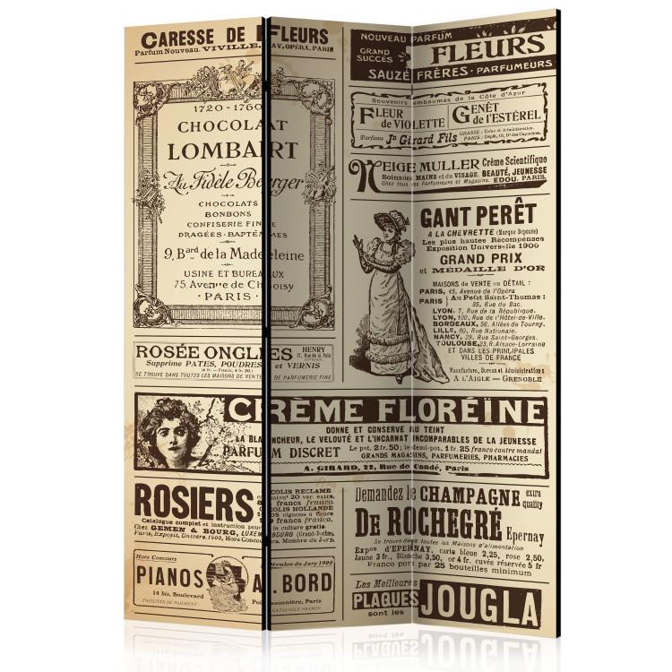 Room Divider Vintage Magazines - magazine motif with French writings in retro style