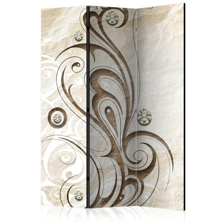 Room Divider Stone Butterfly - abstract golden ornaments in baroque style
