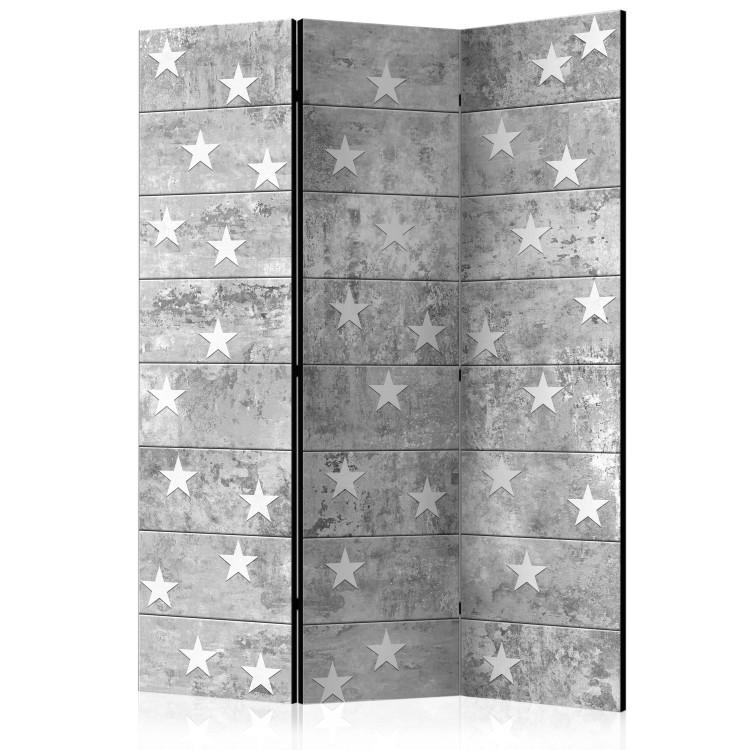 Room Divider Stars on Concrete - white stars on gray concrete texture