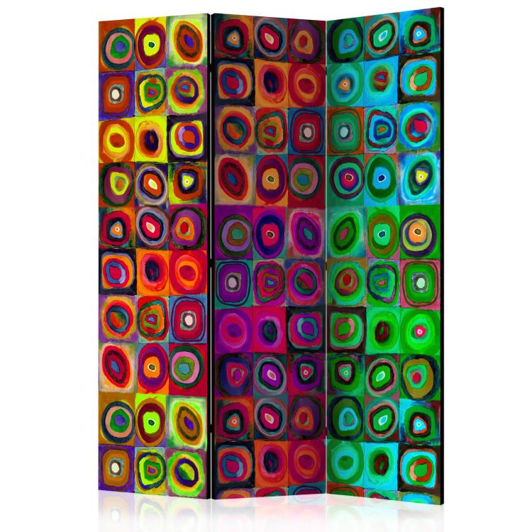 Room Divider Colorful Abstractionism - artistic abstraction of geometric figures