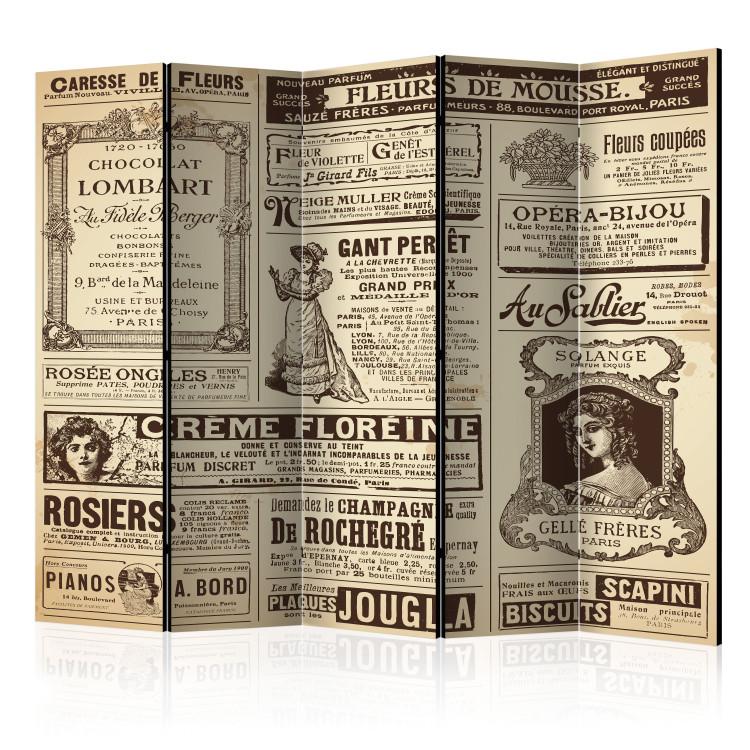 Room Divider Vintage Magazines II - magazine with French writings in retro motif