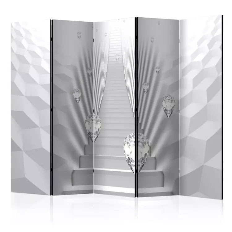 Room Divider Mneme II - abstract space with diamonds and grand stairs