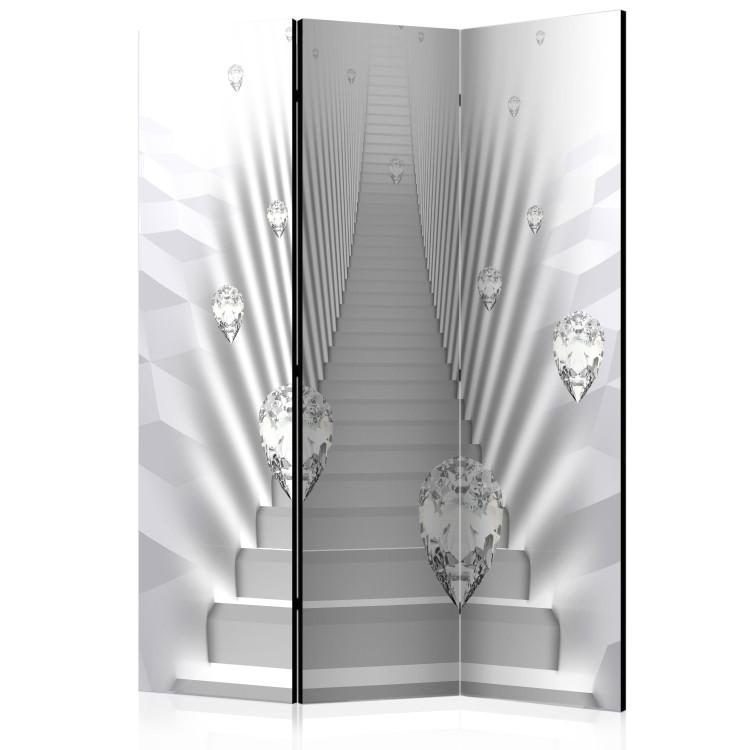 Room Divider Mneme - white space with abstract architecture and diamonds
