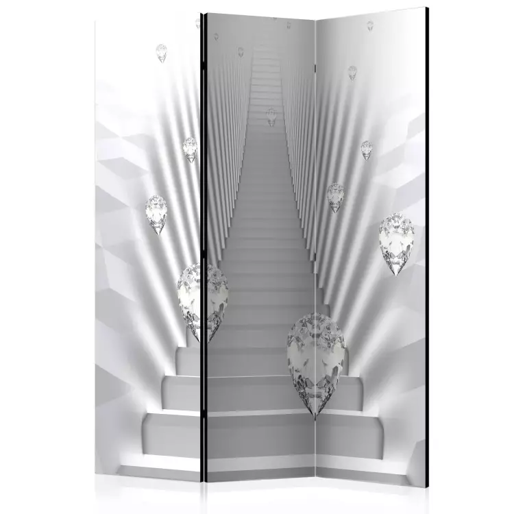 Room Divider Mneme - white space with abstract architecture and diamonds
