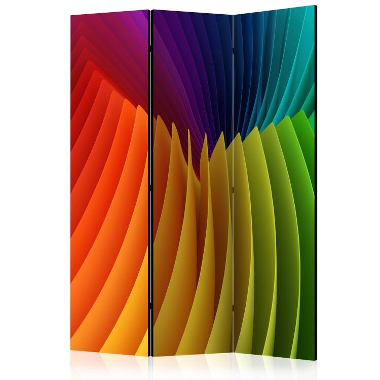 Room Divider Rainbow Wave - abstract geometric pattern in rainbow colors