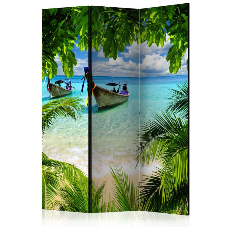 Room Divider Tropical Paradise - landscape of azure sea and tropical vegetation