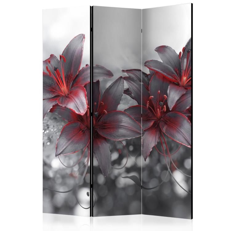 Room Divider Shadow of Passion - lily flower with a colorful detail on a crystalline background