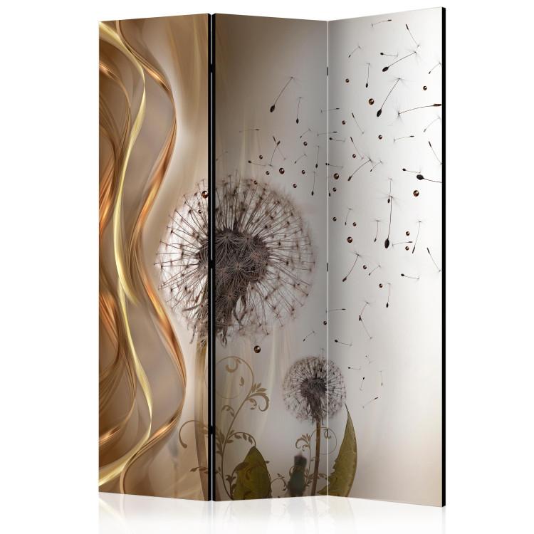 Room Divider Fleeting Moments - romantic dandelion flower on a background of undulating details
