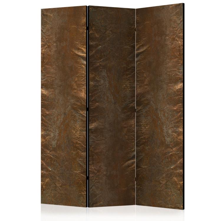 Room Divider Copper Elegance - artistic and bronze delicately wrinkled fabric