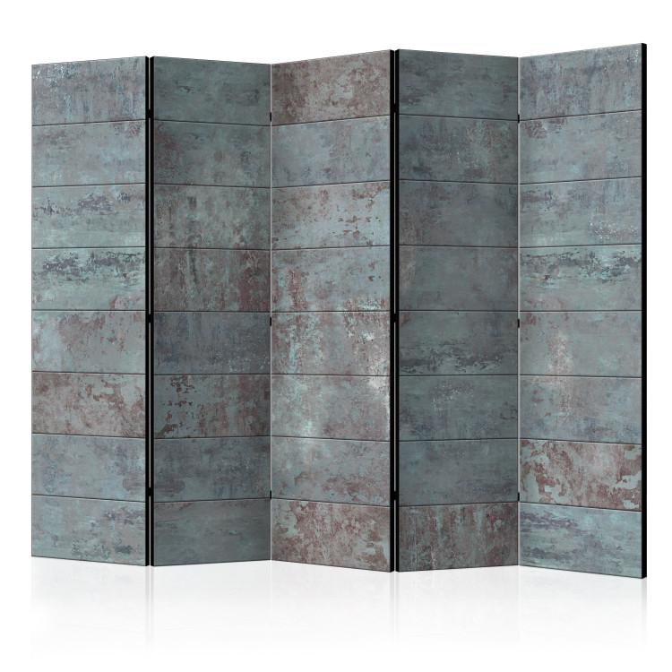 Room Divider Turquoise Concrete II - texture resembling tiles of turquoise concrete