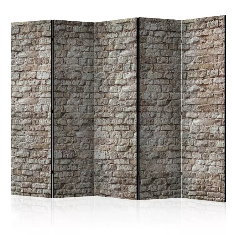 Room Divider Reality II - urban texture of gray and beige brick