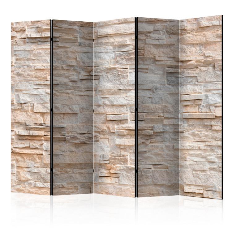 Room Divider Stone Refinement II - stone texture of beige brick wall