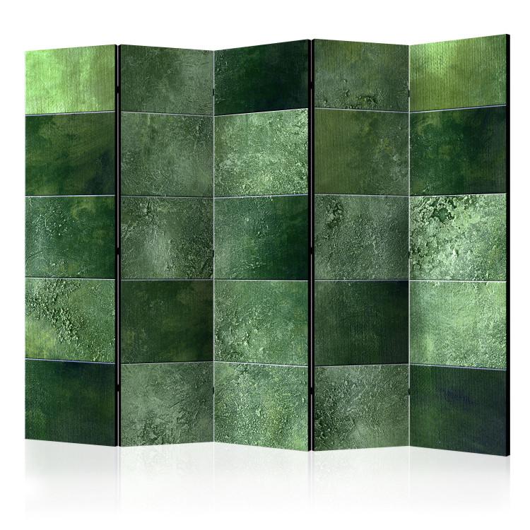 Room Divider Green Puzzle II - artistic texture of green glass mosaic
