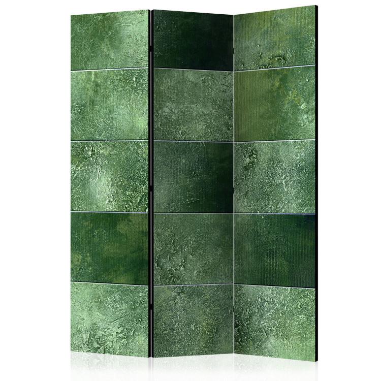 Room Divider Green Puzzle - green texture in a square mosaic motif