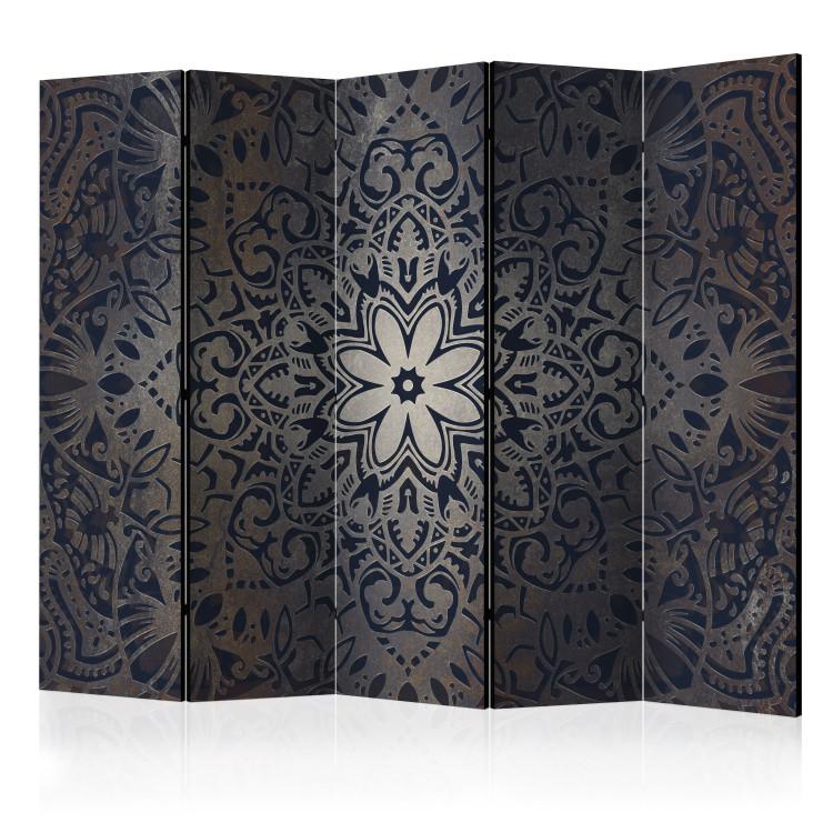 Room Divider Iron Flowers II - oriental mandala with ornaments in a dark style