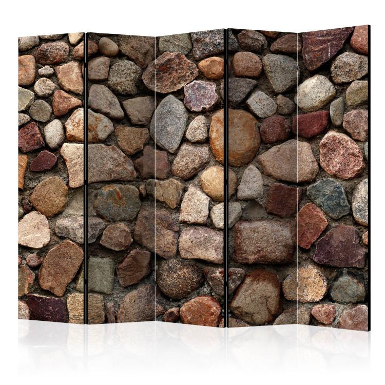 Room Divider Summer Citadel II - architectural texture of colorful stones