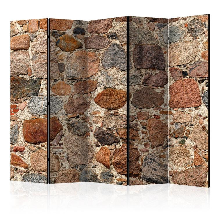 Room Divider Stone Artistry II - architectural texture of brown stones