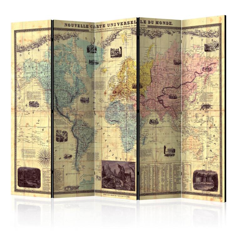 Room Divider Nouvelle Carte Du Monde - retro world map with French captions