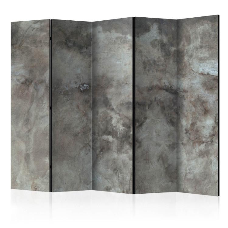Room Divider Hail Cloud II - architectural texture in the motif of gray concrete