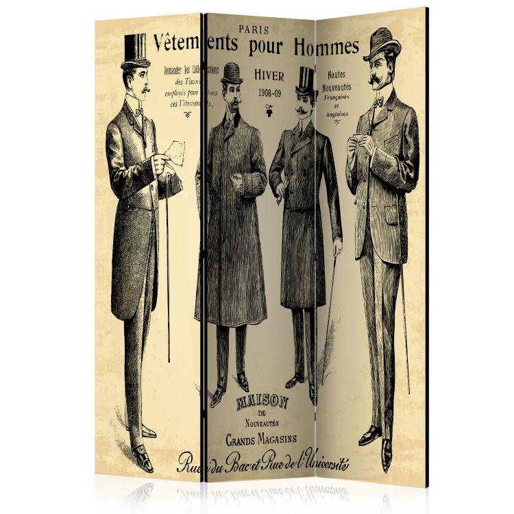 Room Divider Vêtements pour Homme - men and French captions in retro style