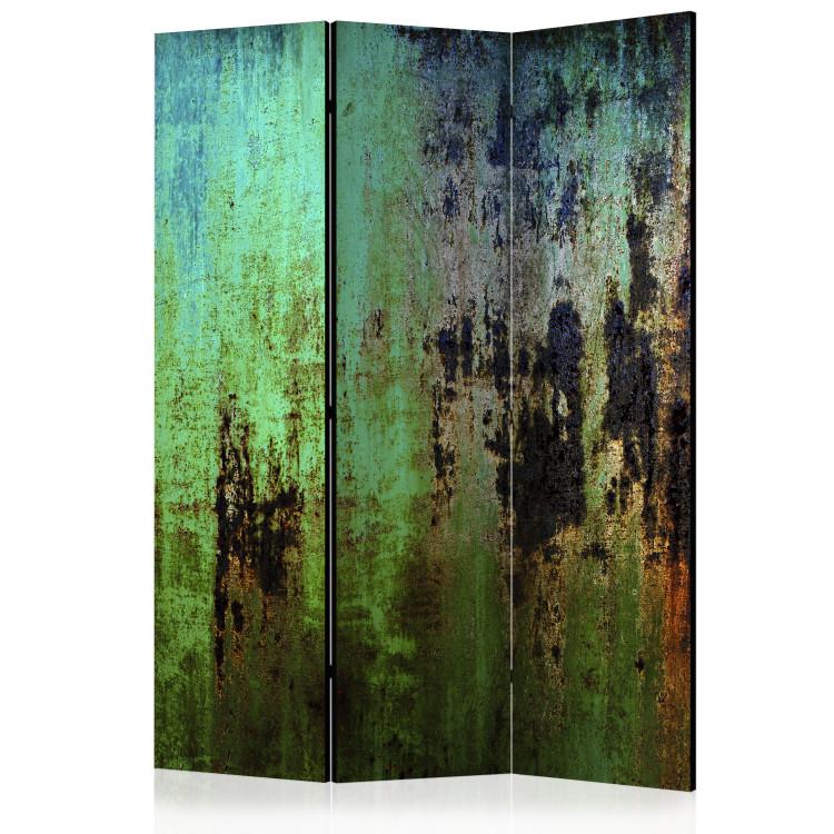 Room Divider Emerald Riddle - metal texture in a light green shade