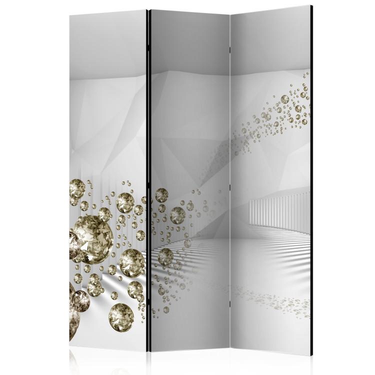 Room Divider Diamond Corridor - abstract white 3D illusion in the glow of diamonds