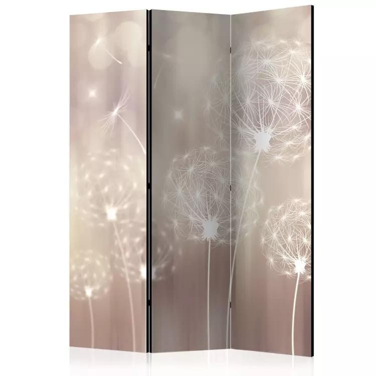Room Divider Summer Frolics - romantic glow of dandelions on a bright colorful background