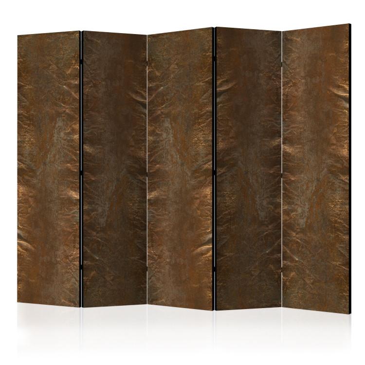 Room Divider Copper Elegance II - artistic fabric texture with a copper motif