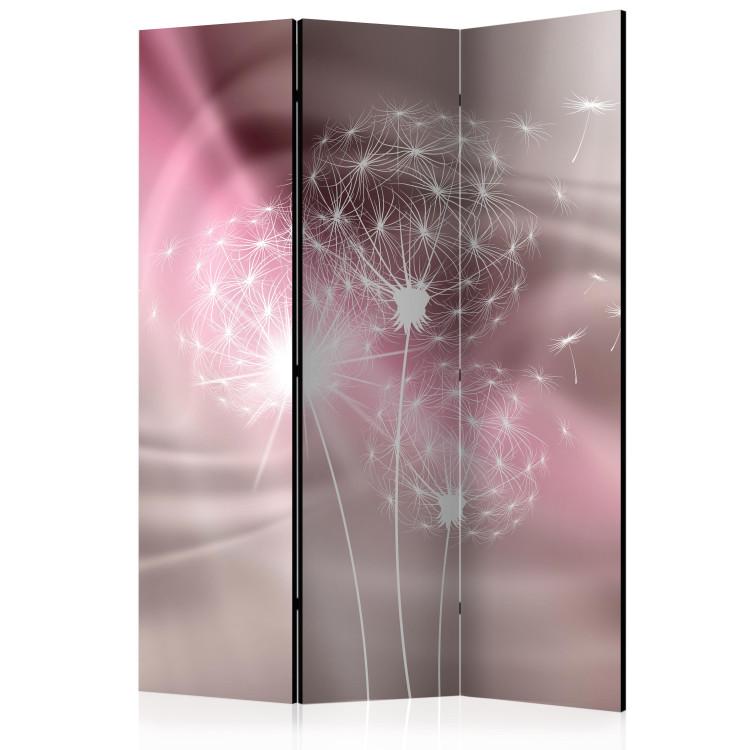 Room Divider Magical Touch - white dandelion glow on a background of purple light