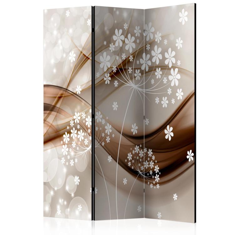 Room Divider Spring Stories - romantic dandelions in the motif of bronze waves