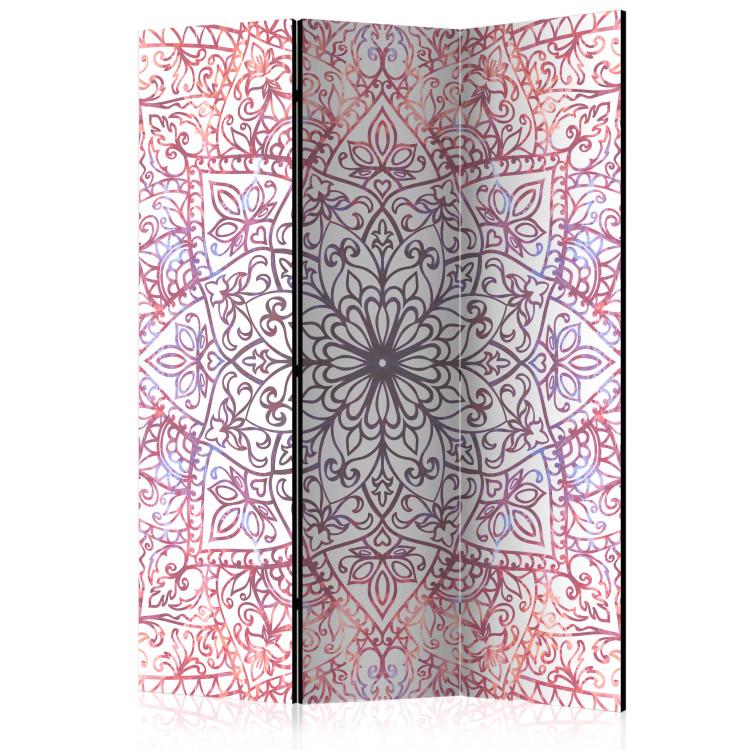 Room Divider Ethnic Perfection - colorful mandala on a white background in Zen motif