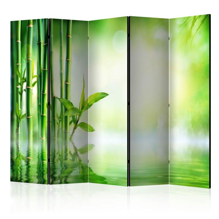 Room Divider Green Bamboo II - green bamboo plant in an oriental style