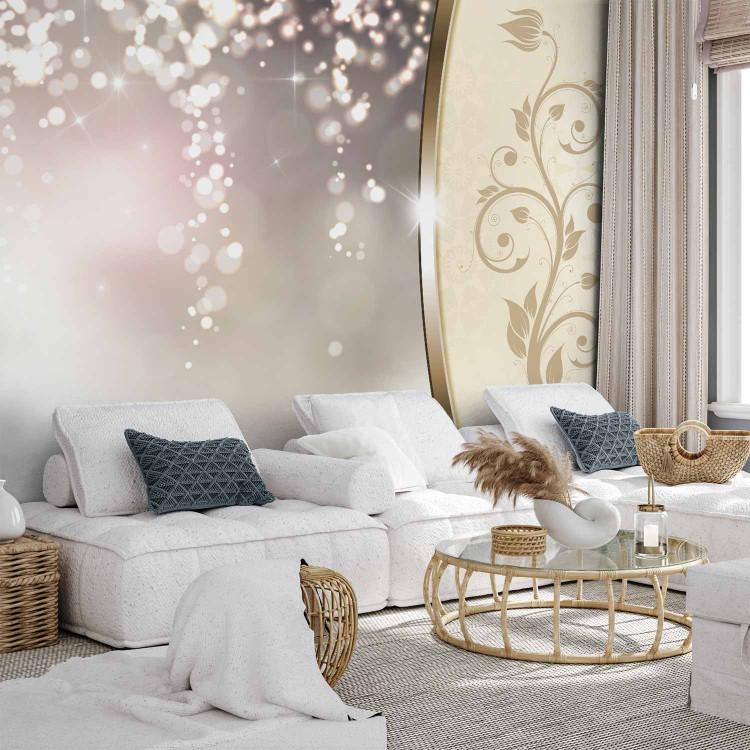 Wall Mural Stellar abstraction - beige ornaments on a background with a glow effect
