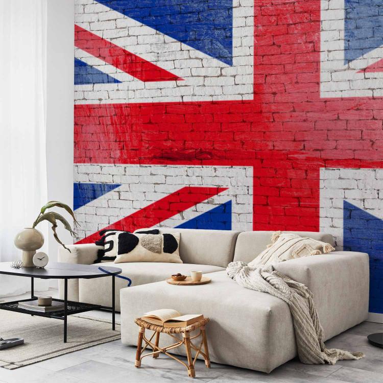 Wall Mural UK flag - brick texture with painted flag effect
