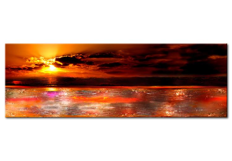 Canvas Print Orange Sky (1-part) - Artistic Sunset Over the Ocean