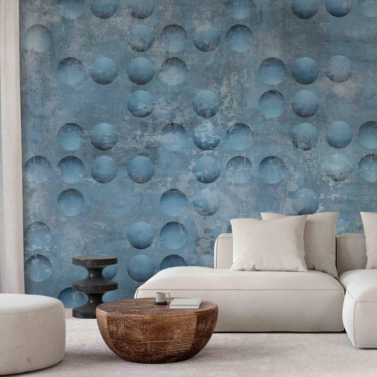 Wall Mural Rainy abstraction - motif with concrete texture and geometric circles