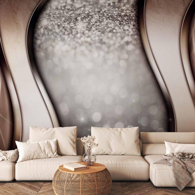 Wall Mural Diamond rain - an abstraction with a wave effect and sparkle of jewels