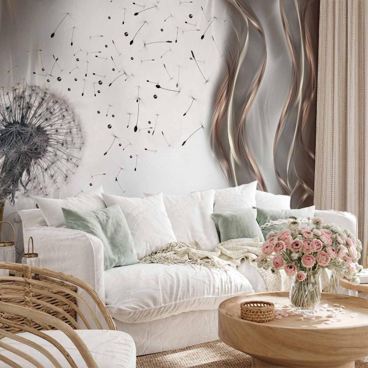 Wall Mural A glimmer of hope - blowfly motif on a bright background with romantic waves