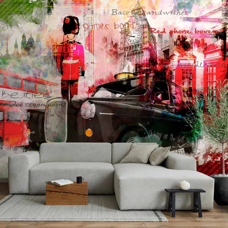 London United Kingdom - collage with city architecture and motoring
