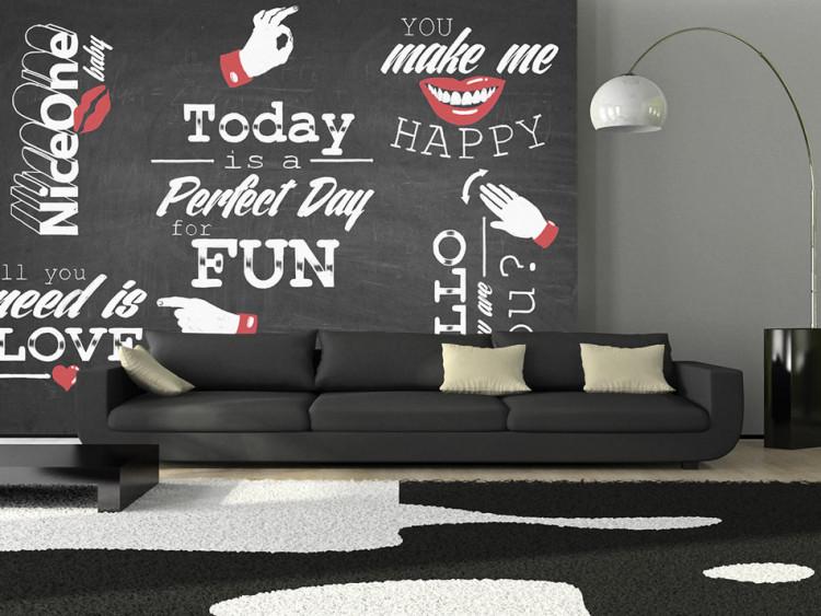 Wall Mural Perfect day - composition of English lettering on a grey background
