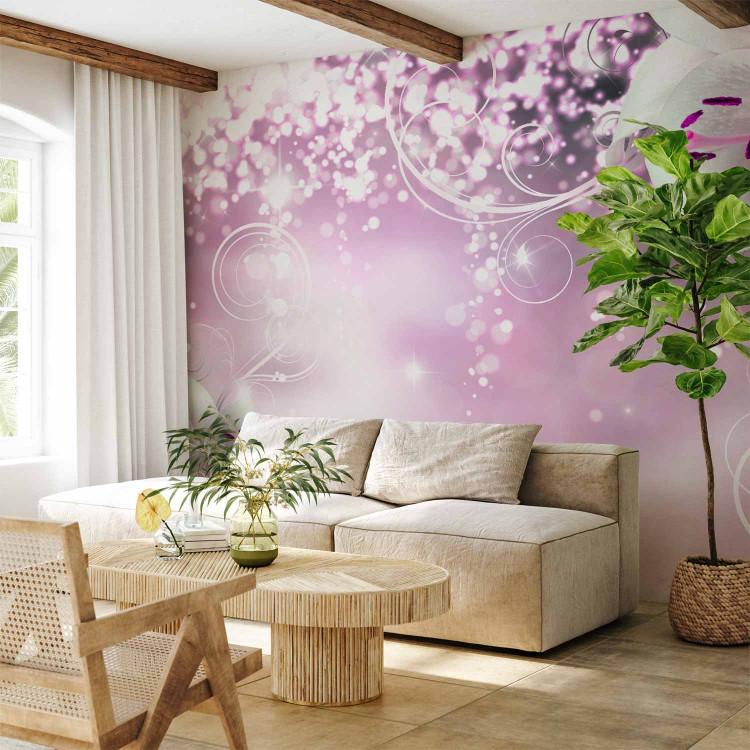 Wall Mural Enchanting lily - flower motif with glitter pattern with ornaments