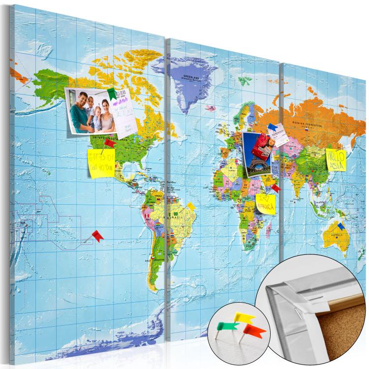Decorative Pinboard World Map: Countries Flags II [Cork Map]
