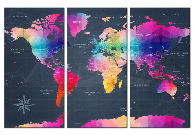 Canvas Print Maps: Colourful Crystals II